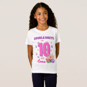 Macaroon Teenager Birthday Girl met twee cijfers T-shirt (Voorkant volledig)
