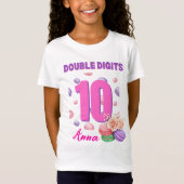 Macaroon Teenager Birthday Girl met twee cijfers T-shirt (Voorkant)