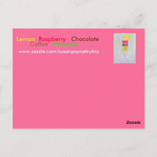 "Macaroon viering" Briefkaart (Achterkant)