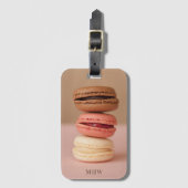 Macaroons aangepast monogram bagagelabel (Voorkant (verticaal))