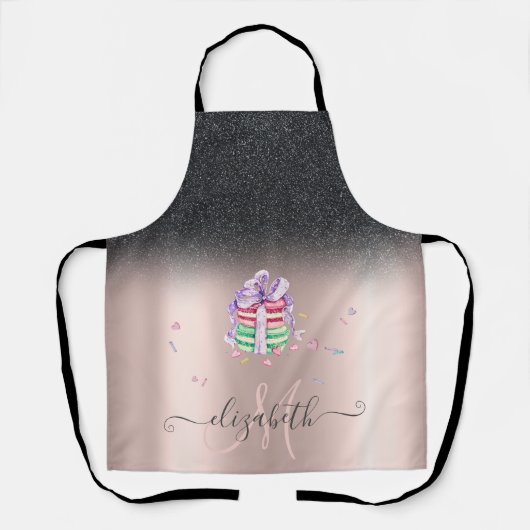 Macaroons Black Glitter Ombre Roos Gold Schort (Voorkant)