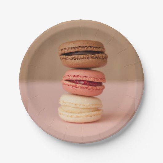 Macaroons / borden op basis van Macaroons Papieren Bordje (Voorkant)