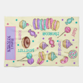 Macaroons Cupcakes Lollipops en Donuts Keuken Theedoek (Horizontaal)