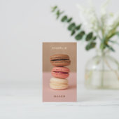 Macaroons / Macarons aangepaste Chef-visitekaartje Visitekaartje (Staand voorkant)