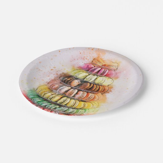 Macaroons Papieren Bordje (Gekanteld)