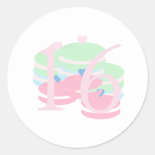 Macaroons Quince Sweet 16 Pastel Favor Box Ronde Sticker (Voorkant)
