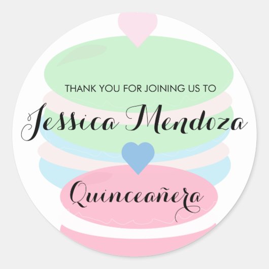 Macaroons Quince Sweet 16 Ronde Sticker (Voorkant)