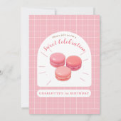 Macaroons Sweet Shop Uitnodiging voor verjaardag (Achterkant)
