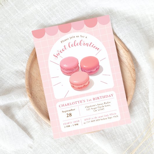 Macaroons Sweet Shop Uitnodiging voor verjaardag