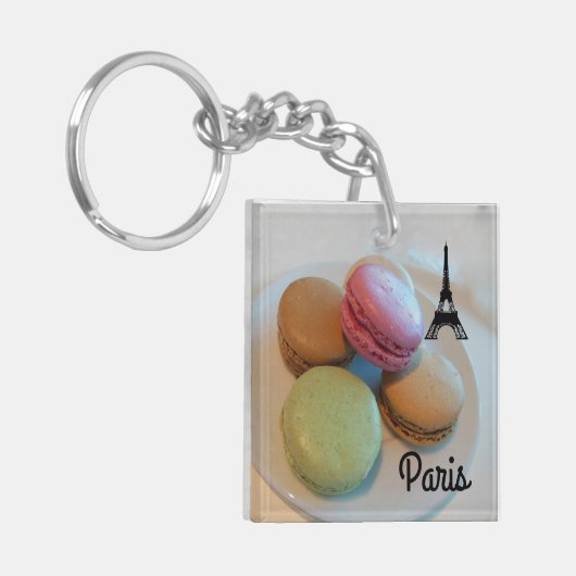 Macaroons van de Eiffeltoren van Parijs Sleutelhanger (Voorkant Links)