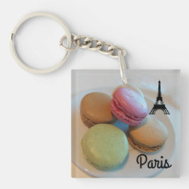 Macaroons van de Eiffeltoren van Parijs Sleutelhanger