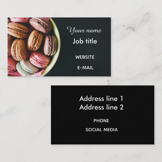 Macaroons. Visitekaartje (Voorkant / Achterkant)