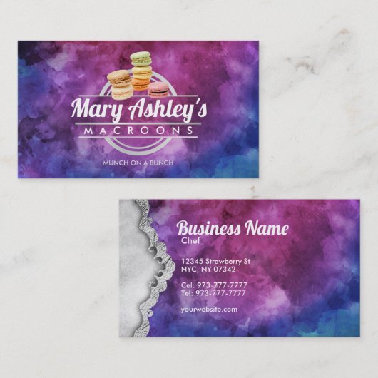 Macaroons visitekaartjes (Voorkant / Achterkant)