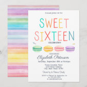 Macaroons Waterverf Gestreept Kleurrijk Zoet 16 Kaart (Voorkant / Achterkant)