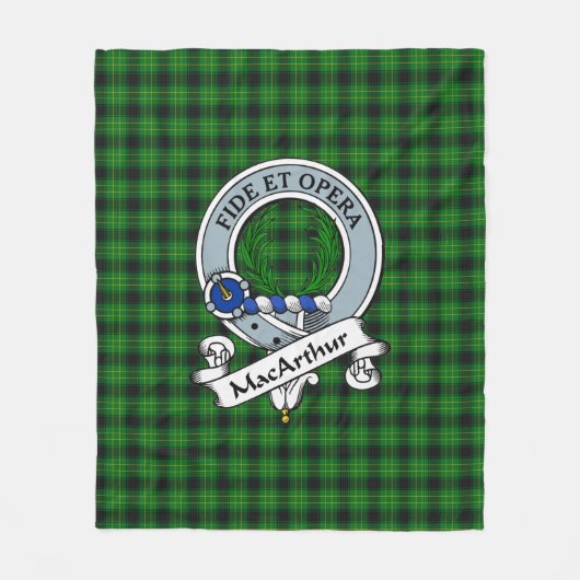 MacArthur Ancient Hunting Clan Badge Tartan Pset Fleece Deken (Voorkant)