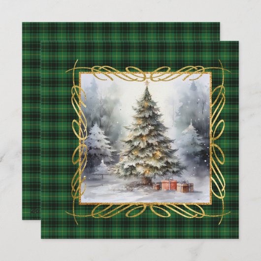 MacArthur Ancient Scottish Tartan Christmas  Feestdagenkaart (Voorkant / Achterkant)