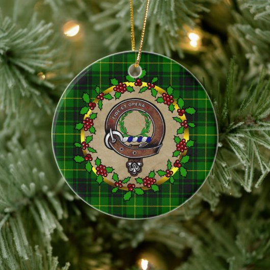 MacArthur Badge & Tartan Persoonlijke Kerstmis Keramisch Ornament (Boom)