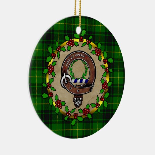 MacArthur Badge & Tartan Persoonlijke Kerstmis Keramisch Ornament (Rechts)