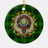 MacArthur Badge & Tartan Persoonlijke Kerstmis Keramisch Ornament (Voorkant)