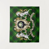 MacArthur Clan Badge & Unicorns w/Tartan Wandkleed (Voorkant)