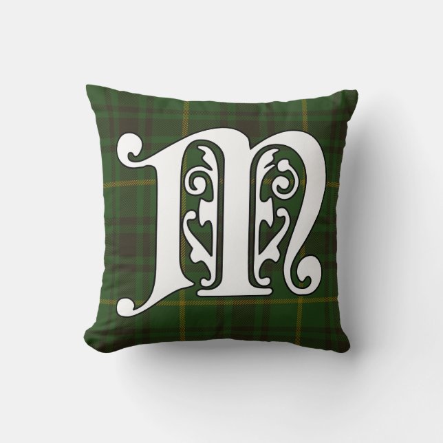 MacArthur Clan Tartan Monogram Kussen (Voorkant)