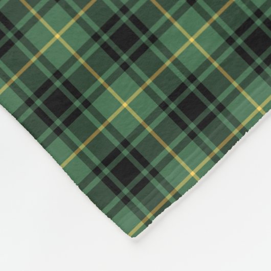 MacArthur Clan Zwart en Groen Tartan Fleece Deken (Hoek)