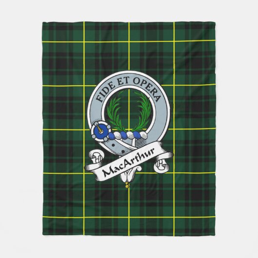 MacArthur Modern Clan Badge Tartan Pset Fleece Deken (Voorkant)