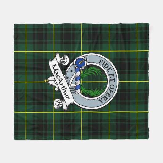 MacArthur Modern Clan Badge Tartan Pset Fleece Deken (Voorkant (Horizontaal))