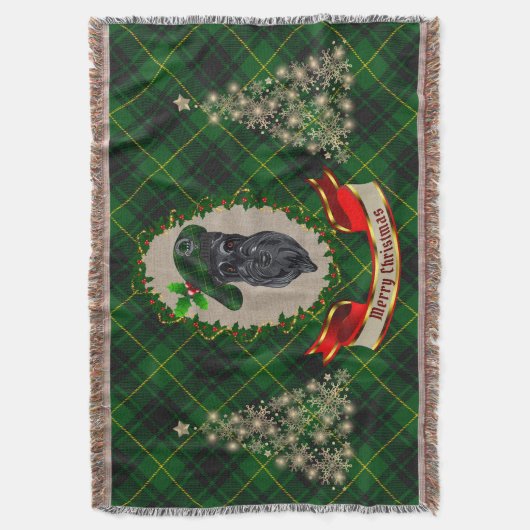 MacArthur Scottie Dog kersttrow Blanket Deken (Voorkant Verticaal)