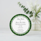 MacArthur Scottish Wedding Round Invitation Kaart (Staand voorkant)