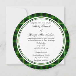 MacArthur Scottish Wedding Round Invitation Kaart