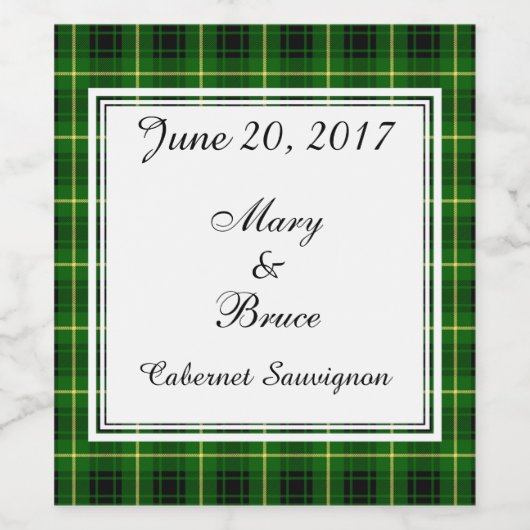 MacArthur Scottish Wedding Wine Label Wijn Etiket (Enkel label)