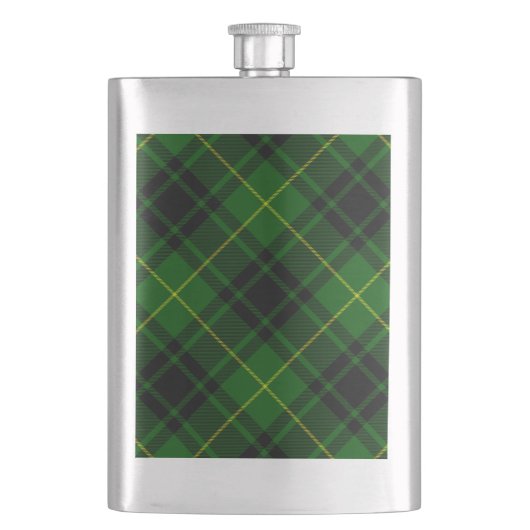 MacArthur tartan groene vleid Heupfles (Voorkant)