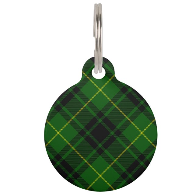 MacArthur tartan groene vleid Huisdierpenning (Voorkant)