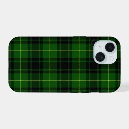 MacArthur tartan groene vleid iPhone 15 Case (Achterkant horizontaal)