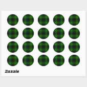 MacArthur tartan groene vleid Ronde Sticker (Vel)