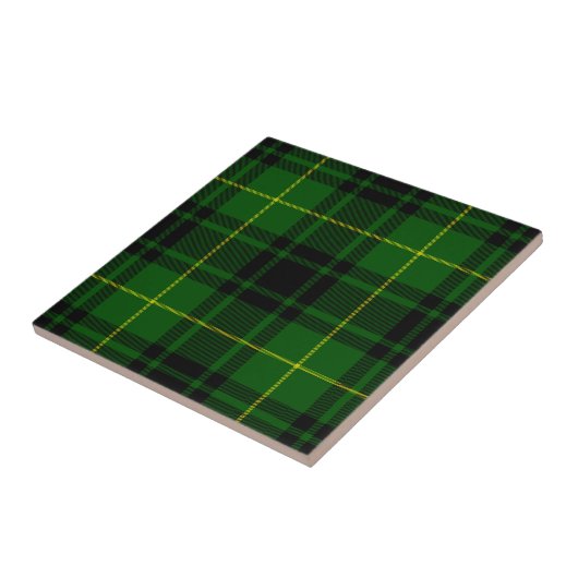 MacArthur tartan groene vleid Tegeltje (Zijkant)