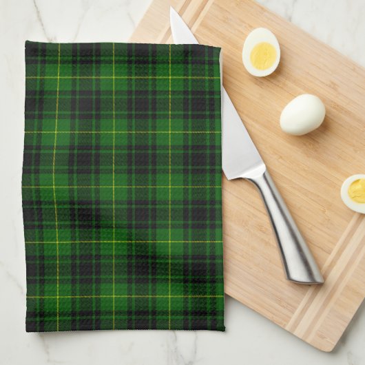MacArthur tartan groene vleid Theedoek (Quarter Fold)