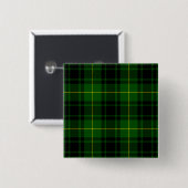MacArthur tartan groene vleid Vierkante Button 5,1 Cm (Voorkant /achterkant)
