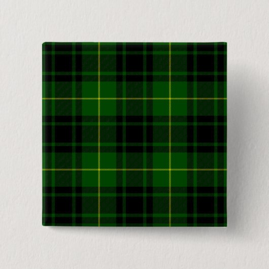 MacArthur tartan groene vleid Vierkante Button 5,1 Cm (Voorkant)