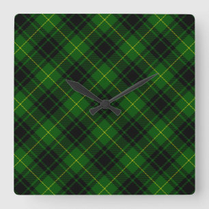MacArthur tartan groene vleid Vierkante Klok