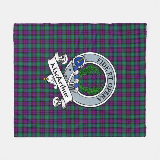 MacArthur van Milton Clan Badge Tartan Pset Fleece Deken (Voorkant (Horizontaal))