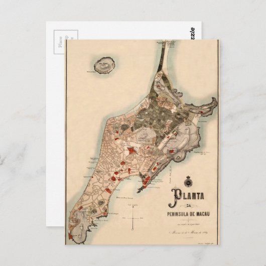 macau1889 briefkaart (Voorkant / Achterkant)