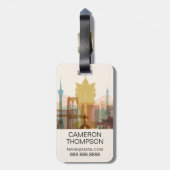 Macau, China | City Skyline Bagagelabel (Achterkant verticaal)