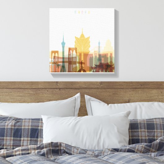 Macau, China | City Skyline Canvas Afdruk (Insitu (Slaapkamer))