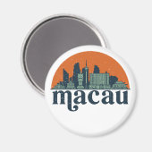 Macau China  City Skyline Cityscape Art Magneet (Voorkant / Achterkant)
