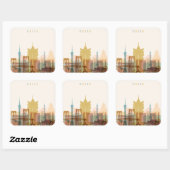 Macau, China | City Skyline Vierkante Sticker (Vel)