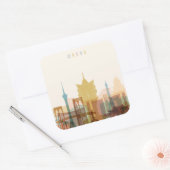 Macau, China | City Skyline Vierkante Sticker (Envelop)