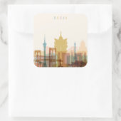 Macau, China | City Skyline Vierkante Sticker (Tas)