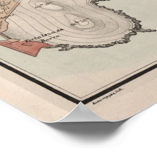  Macau China Map (1889) Poster (Hoek)